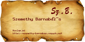 Szemethy Barnabás névjegykártya